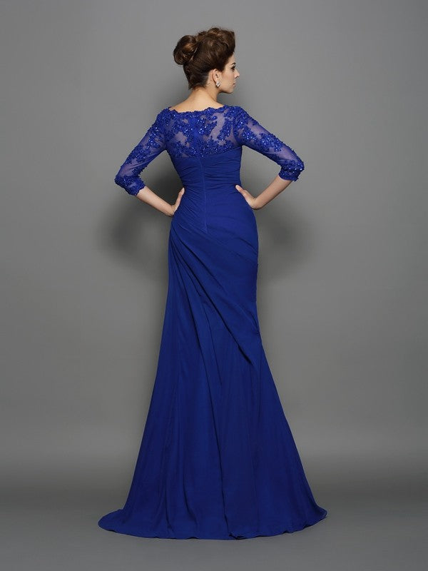 Mermaid Sweetheart Chiffon Three-Quarter Sleeve Dress - Chloe Dress