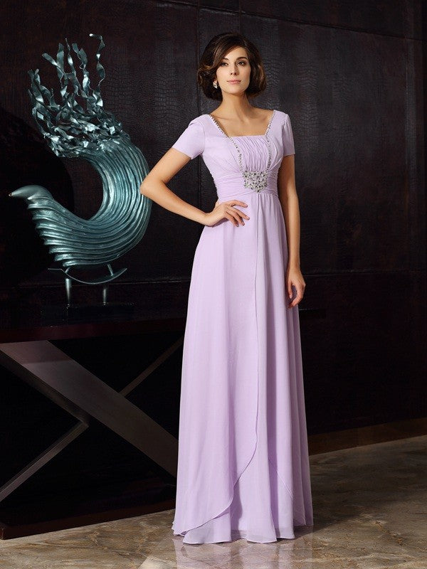 A-Line Square Neck Chiffon Sleeveless Dress - Chloe Dress