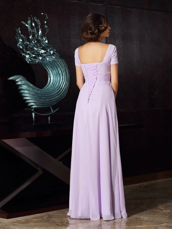 A-Line Square Neck Chiffon Sleeveless Dress - Chloe Dress