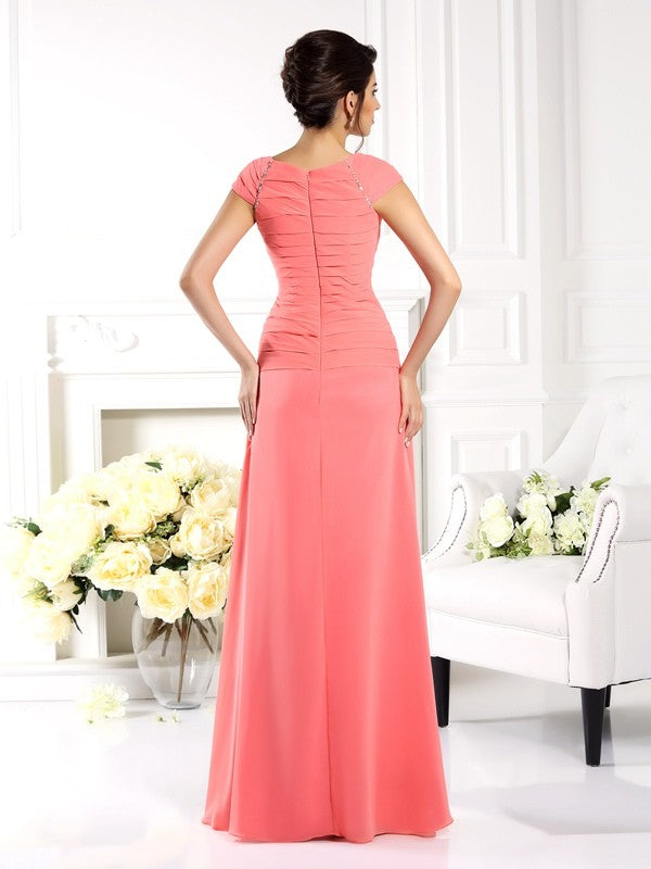 A-Line Chiffon Short Sleeve Mini Dress - Chloe Dress