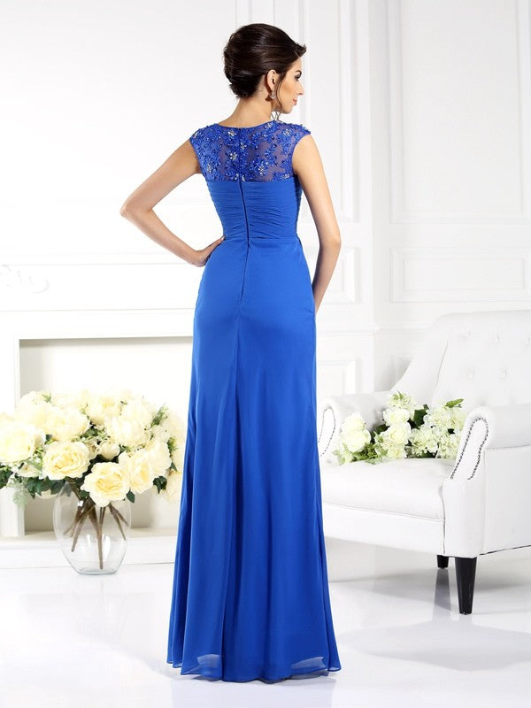 A-Line Chiffon Sleeveless Applique Tea-Length Dress - Chloe Dress