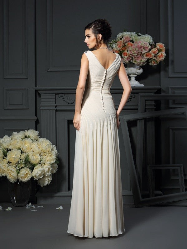 Sheath V-Neck Chiffon Sleeveless Dress - Chloe Dress