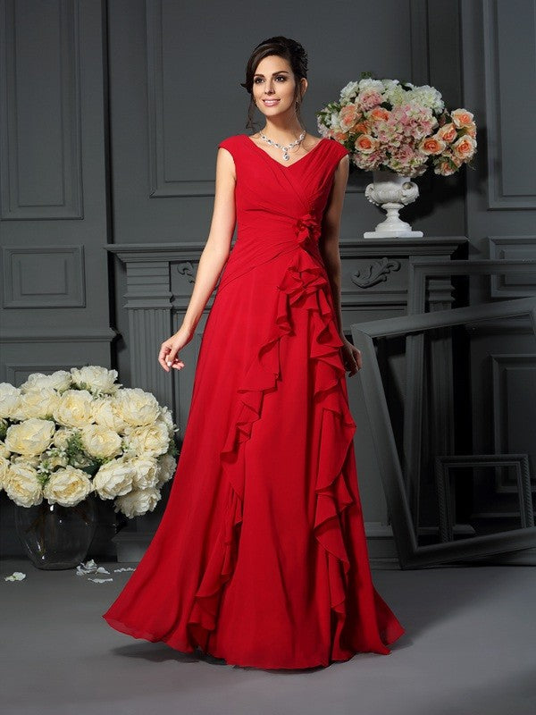 A-Line V-Neck Chiffon Sleeveless Dress - Chloe Dress