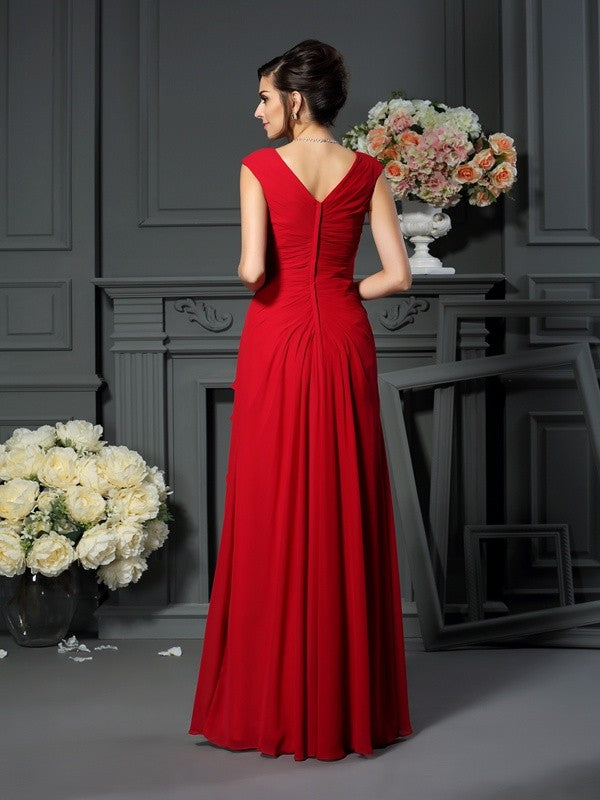 A-Line V-Neck Chiffon Sleeveless Dress - Chloe Dress