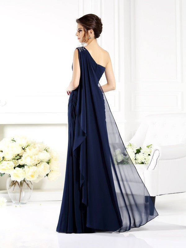 Sheath One-Shoulder Chiffon Sleeveless Dress - Chloe Dress