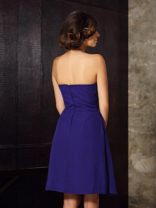 A-Line Sweetheart Chiffon Sleeveless Mini Dress - Chloe Dress