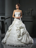 Ball Gown Sweetheart Satin Sleeveless Applique Wedding Gown - Chloe Dress
