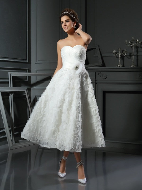 A-Line Sweetheart Lace Sleeveless Mini Wedding Dress - Chloe Dress