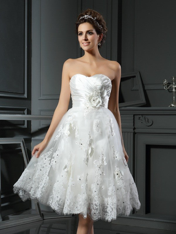 A-Line Sweetheart Satin Sleeveless Mini Wedding Dress - Chloe Dress