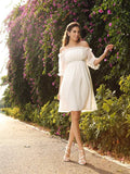 A-Line Chiffon Mini Wedding Dress - Chloe Dress