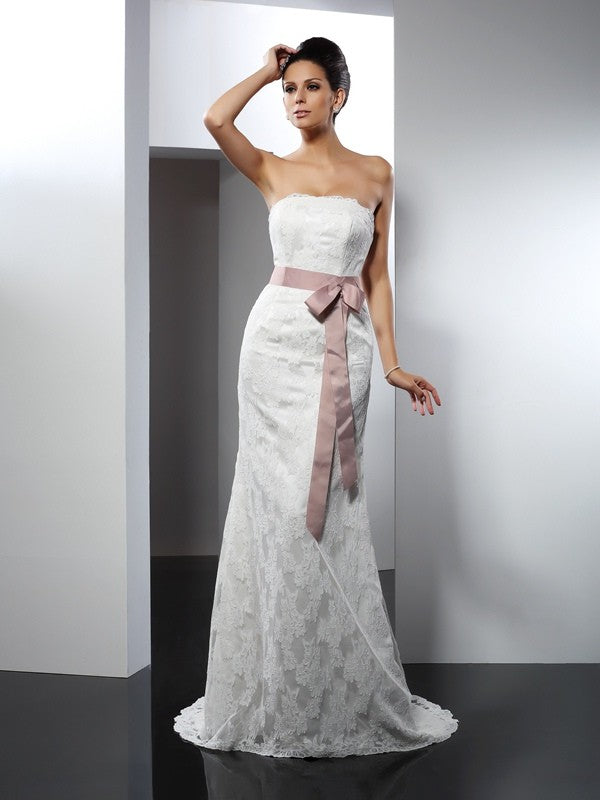 Mermaid Strapless Lace Sleeveless Wedding Dress - Chloe Dress