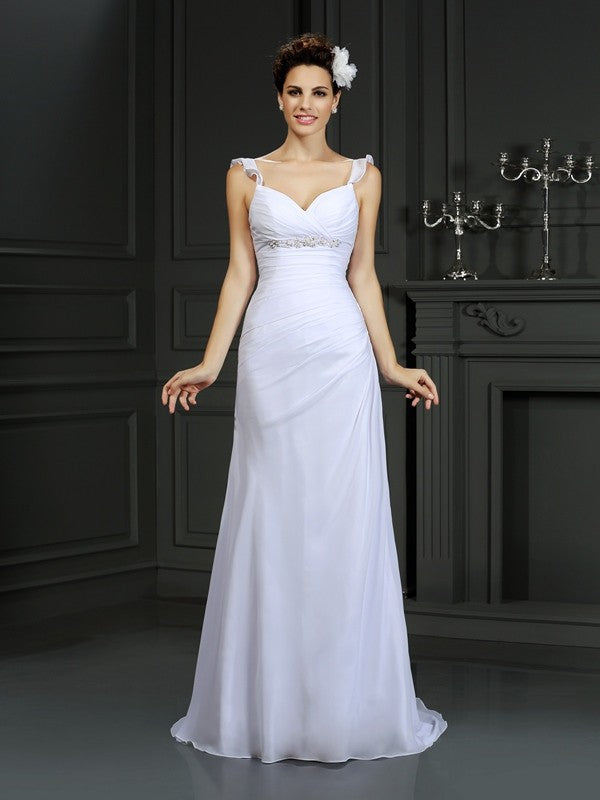 Mermaid Chiffon Sleeveless Wedding Dress - Chloe Dress
