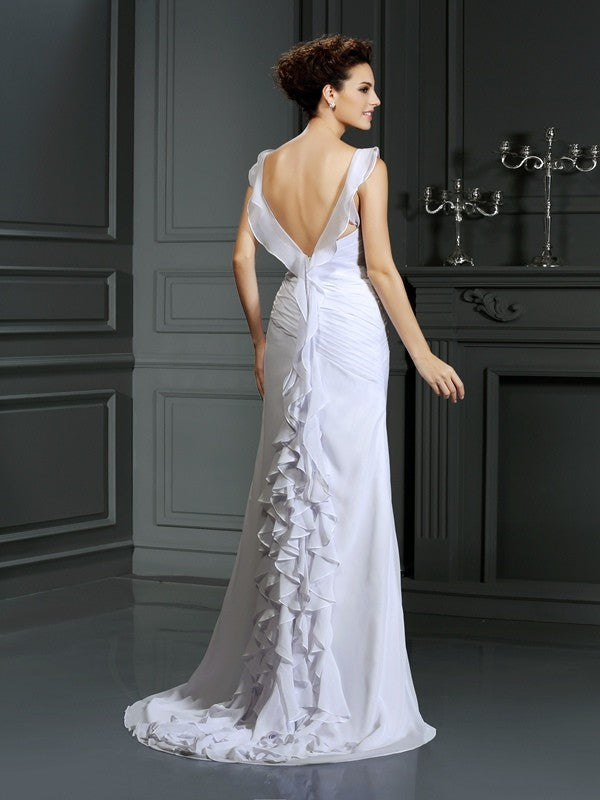 Mermaid Chiffon Sleeveless Wedding Dress - Chloe Dress
