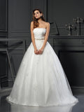 Ball Gown Strapless Sleeveless Applique Wedding Gown - Chloe Dress