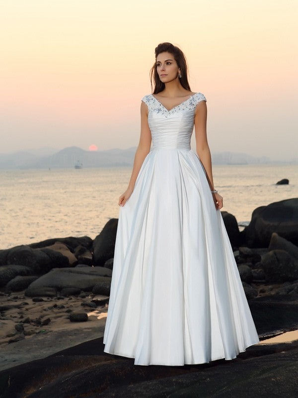 A-Line V-Neck Sleeveless Wedding Dress - Chloe Dress
