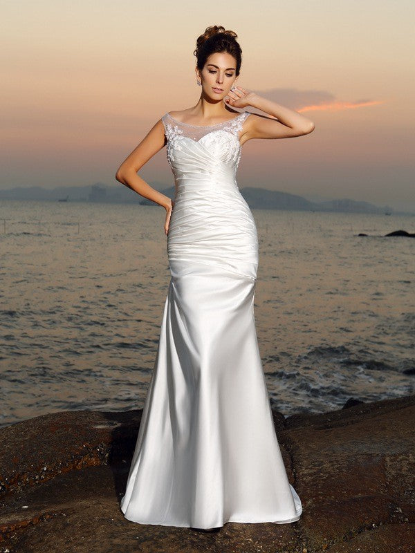 Mermaid Satin Sleeveless Wedding Dress - Chloe Dress