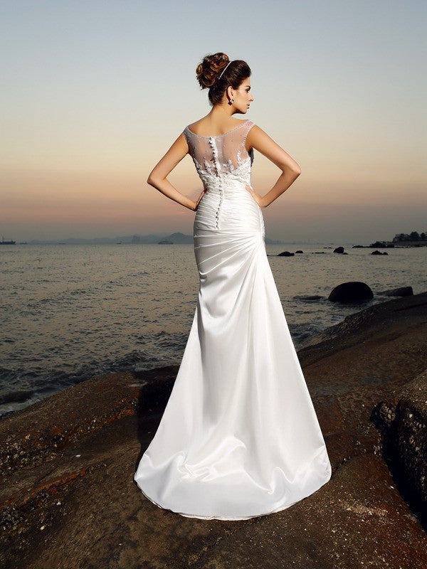Mermaid Satin Sleeveless Wedding Dress - Chloe Dress