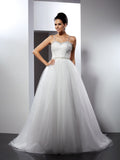 A-Line Spaghetti Strap Tulle Sleeveless Wedding Dress - Chloe Dress