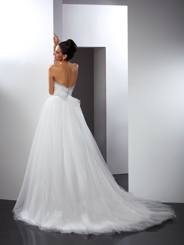 A-Line Spaghetti Strap Tulle Sleeveless Wedding Dress - Chloe Dress