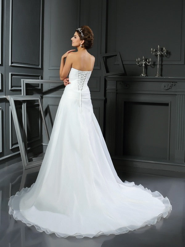 A-Line Sweetheart Satin Sleeveless Wedding Dress - Chloe Dress