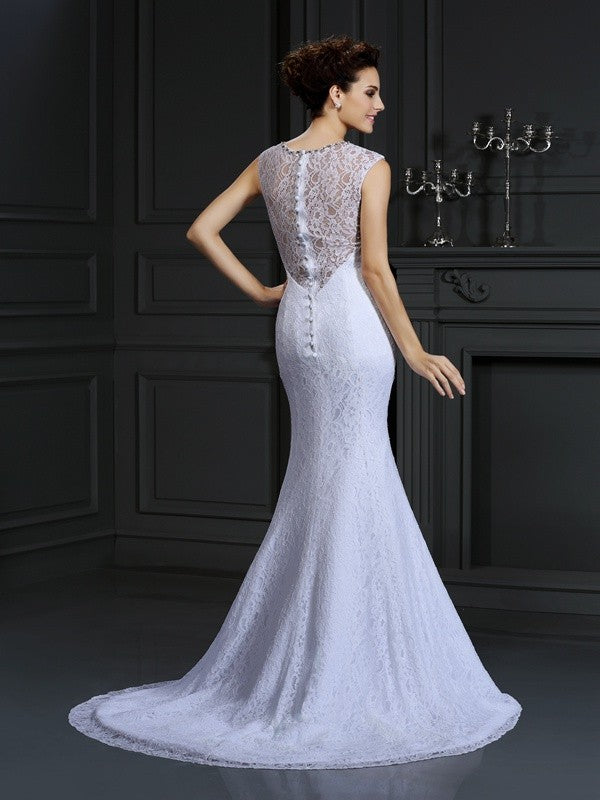 Sheath V-Neck Satin Sleeveless Wedding Dress - Chloe Dress