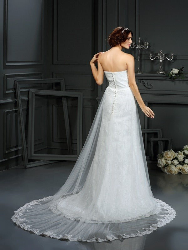 A-Line Sweetheart Sleeveless Pleated Wedding Dress - Chloe Dress