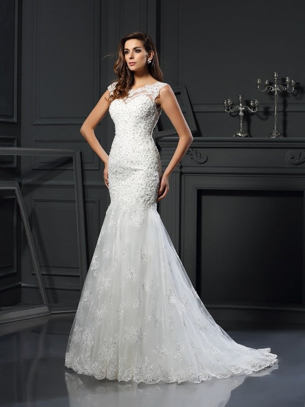 Mermaid Tulle Short Sleeve Applique Mini Wedding Dress - Chloe Dress