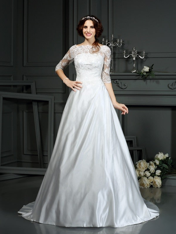 A-Line Satin Tea-Length Wedding Dress - Chloe Dress