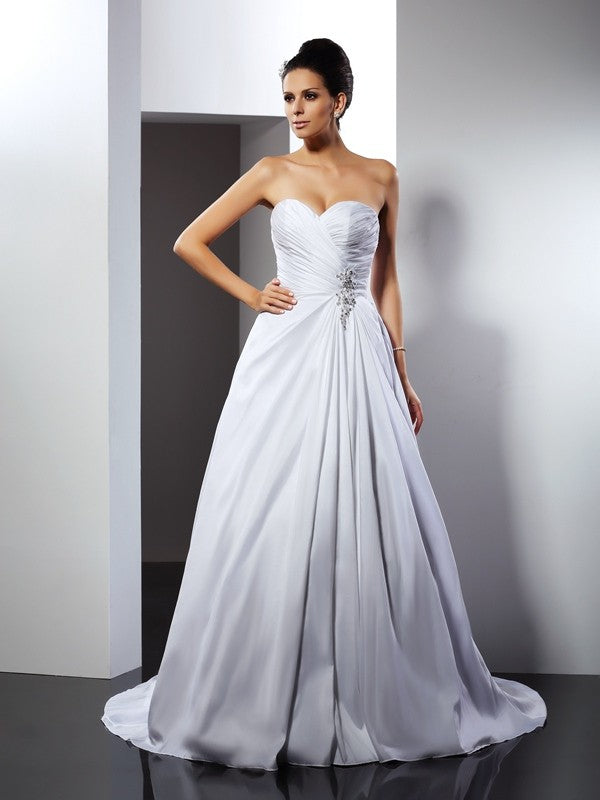 A-Line Sweetheart Sleeveless Ruffled Wedding Dress - Chloe Dress
