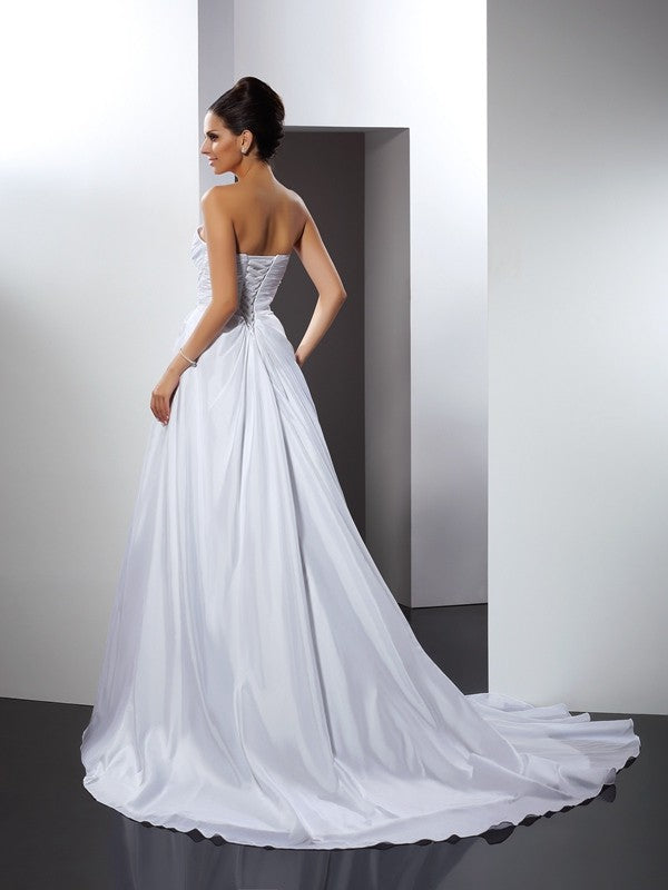 A-Line Sweetheart Sleeveless Ruffled Wedding Dress - Chloe Dress