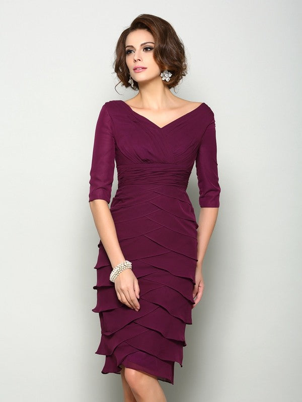 Sheath V-Neck Chiffon Mini Dress - Chloe Dress