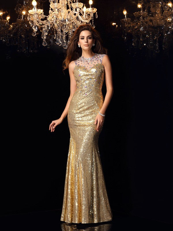 Mermaid High Neck Sequin Sleeveless Dress - Chloe Dress