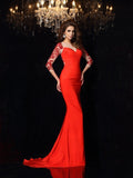 Mermaid Satin Three-Quarter Sleeve Applique Tea-Length Dress - Chloe Dress