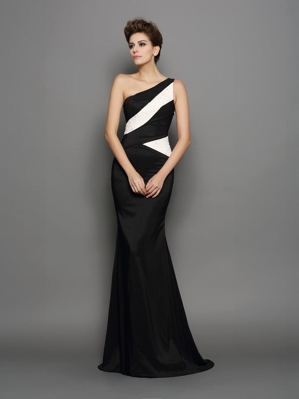 Mermaid One-Shoulder Satin Sleeveless Dress - Chloe Dress