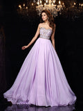 A-Line Sweetheart Chiffon Sleeveless Train Dress - Chloe Dress