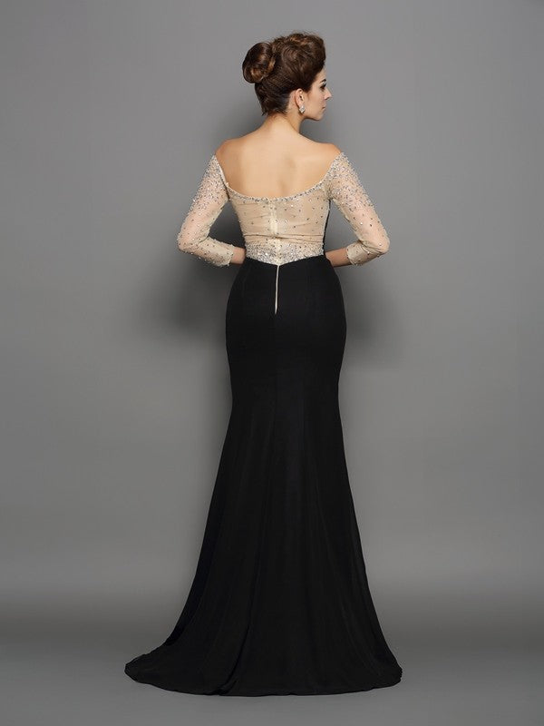 Mermaid Chiffon Long Sleeve Dress - Chloe Dress