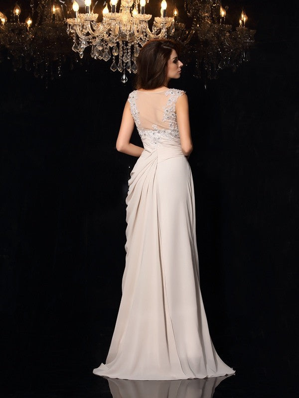 Mermaid Chiffon Sleeveless Tea-Length Dress - Chloe Dress