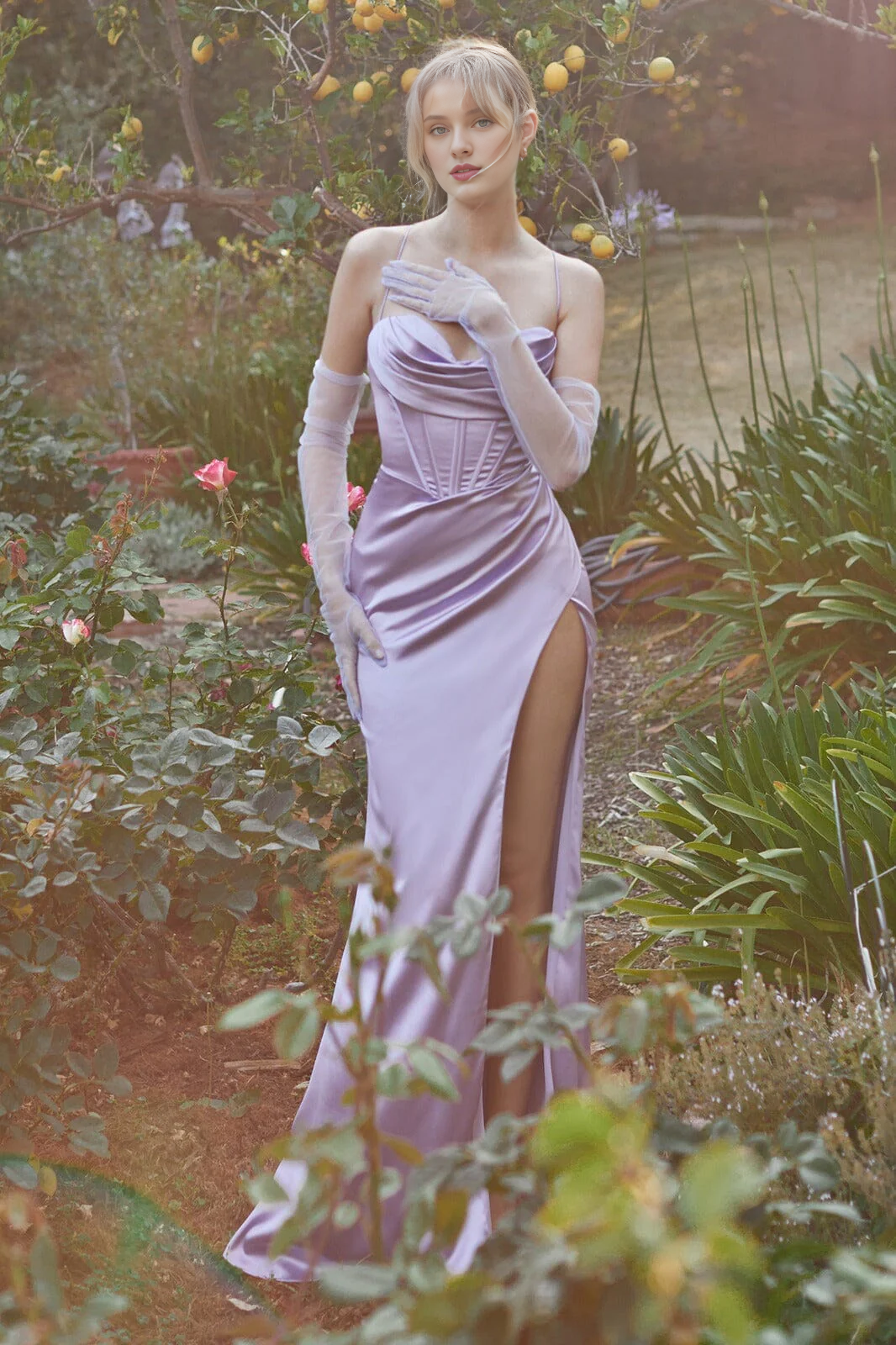 High Neck Satin Long Sleeve Dress - Chloe Dress