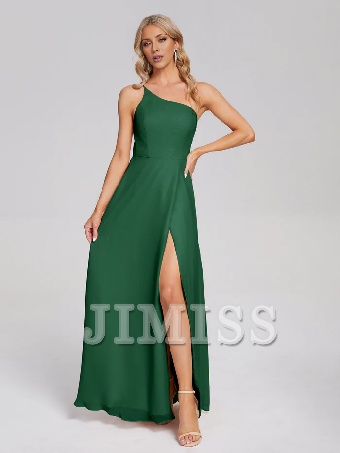 Chiffon High Slit Floor-Length Wedding Dress - Chloe Dress