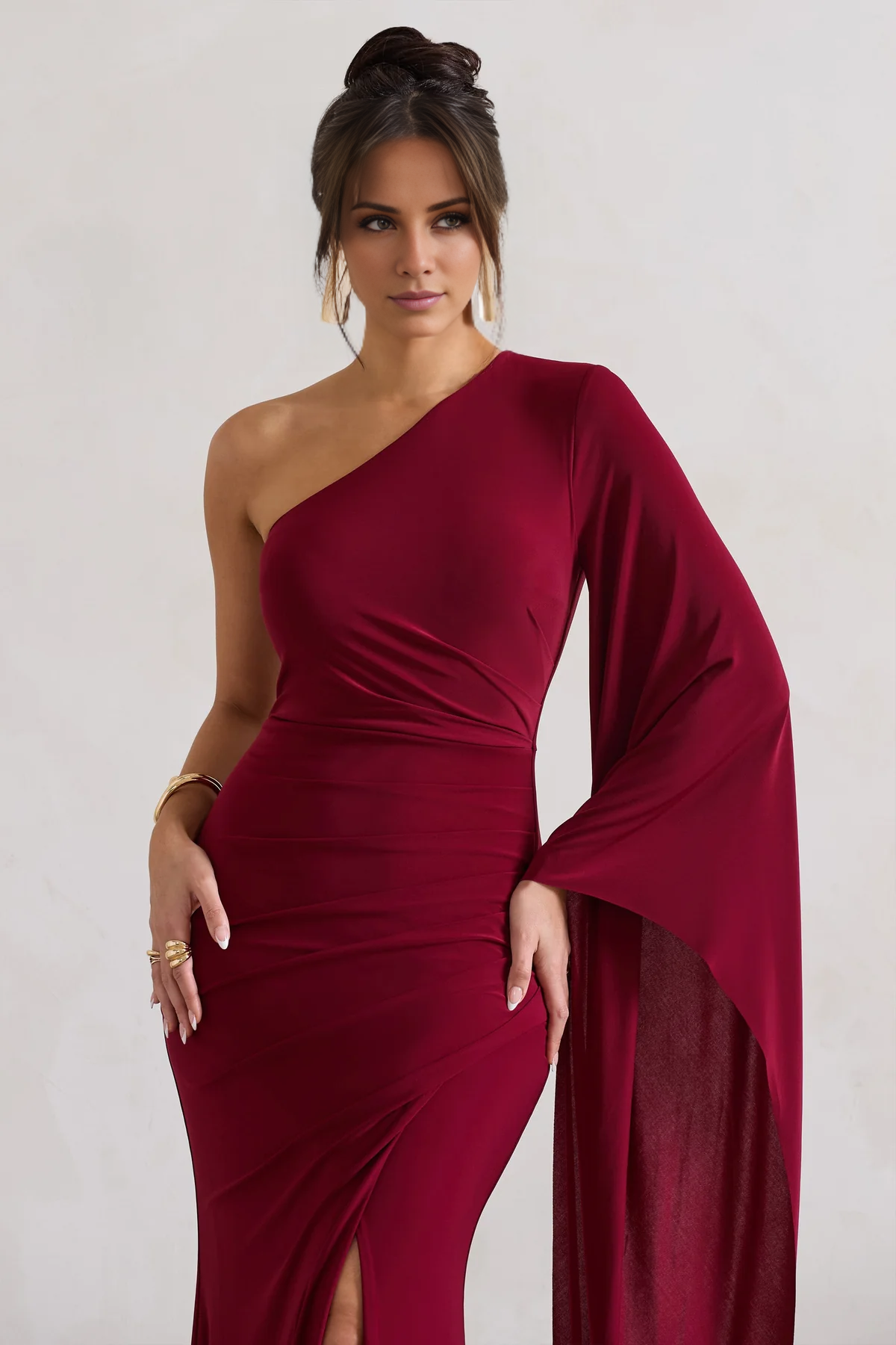 One-Shoulder Ruffled Floor-Length Evening Dress - Chloe Dress