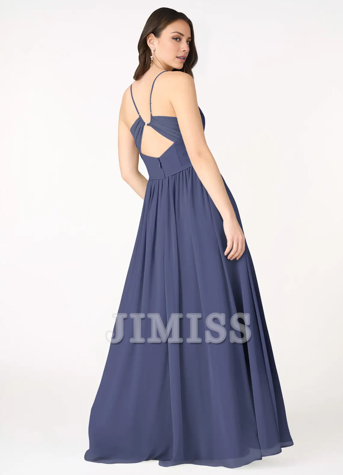 A-Line V-Neck Backless Floor-Length Evening Dress - Chloe Dress
