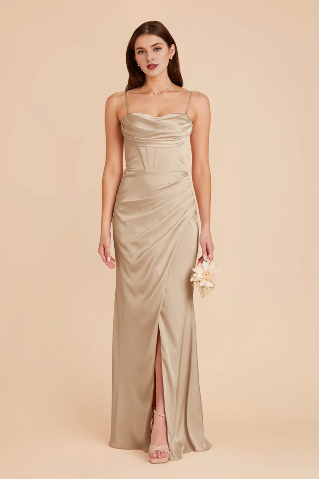 Satin Lace-Up Back Wedding Dress - Chloe Dress