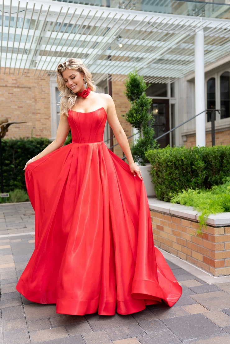 A-Line Off-Shoulder Satin Sleeveless Floor-Length Evening Gown - Chloe Dress