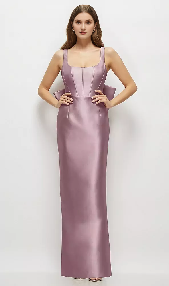 Satin Lace-Up Back Floor-Length Wedding Dress - Chloe Dress