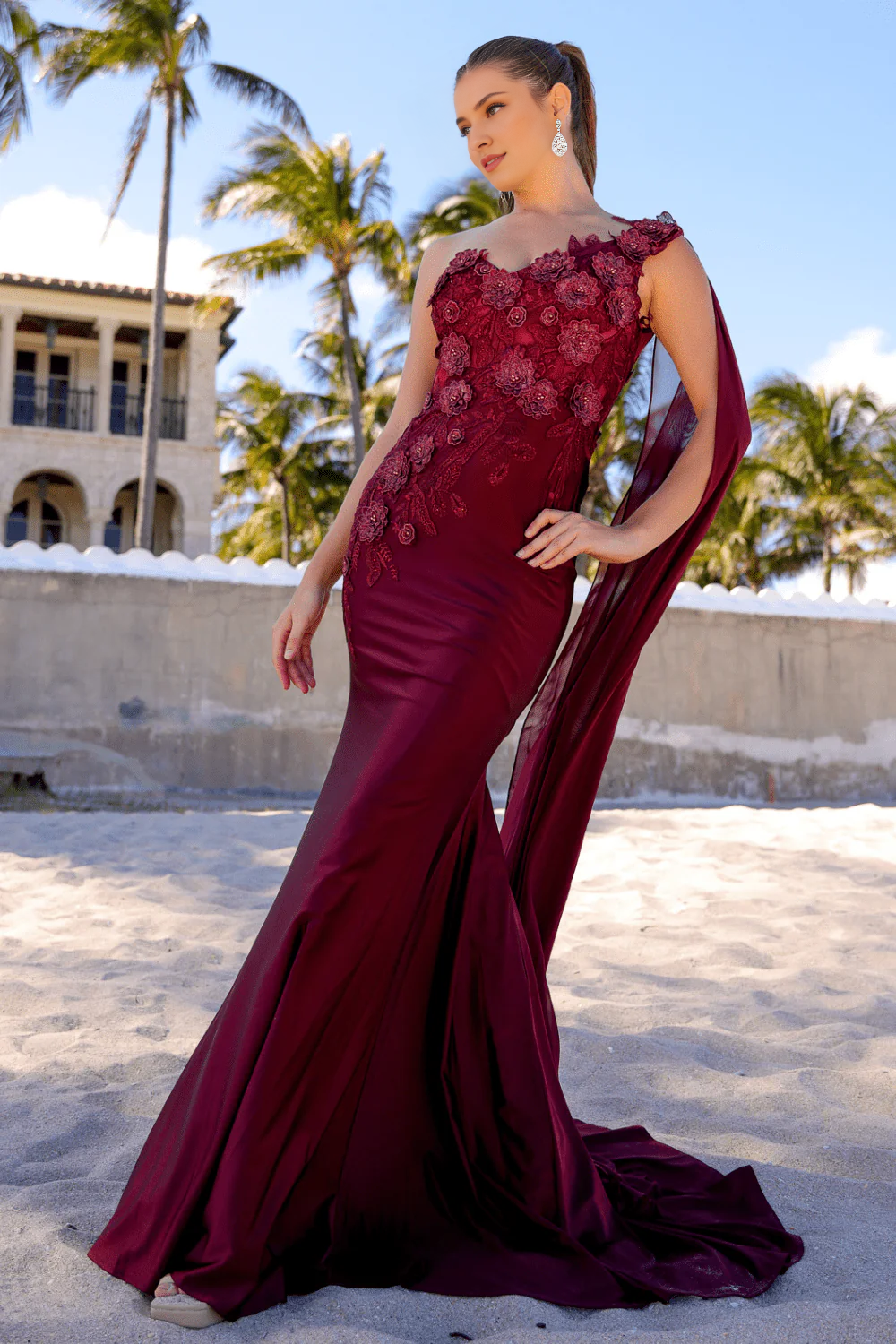 One-Shoulder Lace-Up Back Dress - Chloe Dress