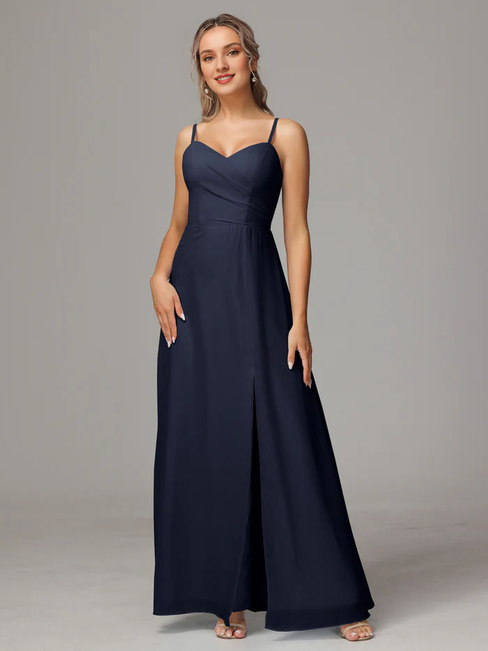 Sweetheart Chiffon High Slit Wedding Dress - Chloe Dress