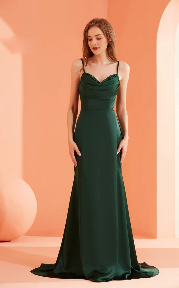 A-Line V-Neck Sleeveless Lace-Up Back Floor-Length Prom Dress - Chloe Dress