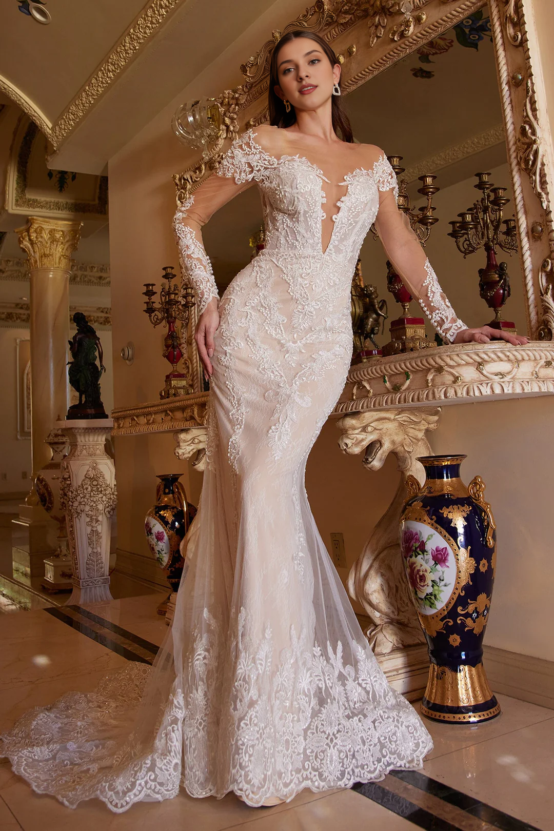 Lace Long Sleeve Wedding Dress - Chloe Dress