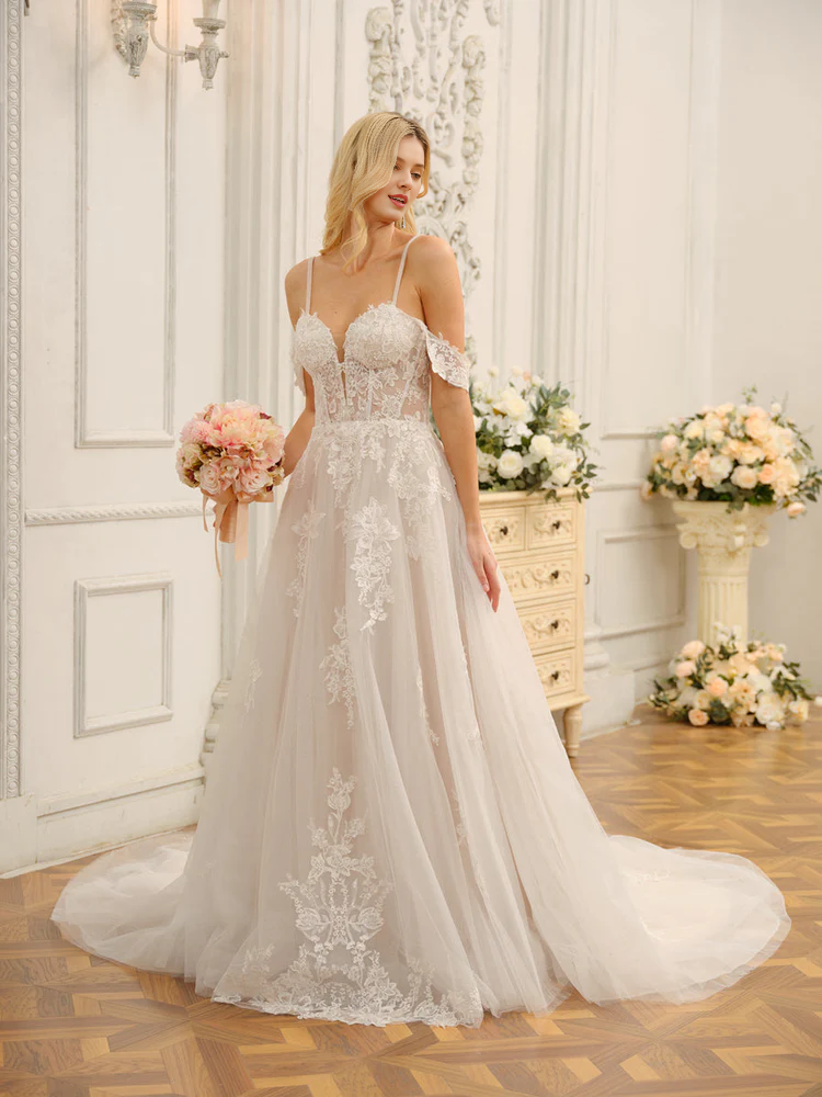 Off-Shoulder Sleeveless Wedding Dress - Chloe Dress