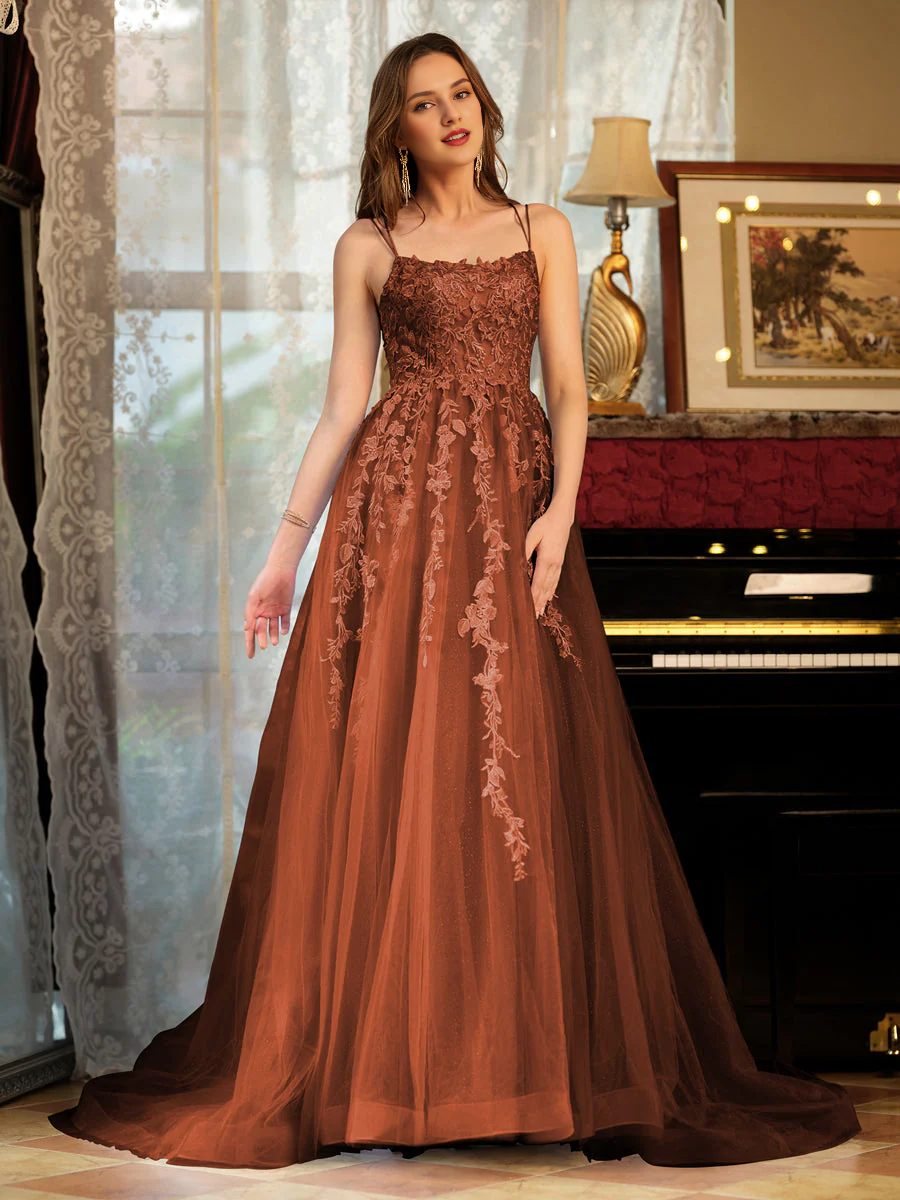A-Line Chiffon Embroidered Ball Dress - Chloe Dress